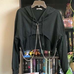 Chain Crop Hoodie